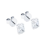 Mappin & Webb Platinum 1.40cttw Oval Cut Diamond Stud Earrings