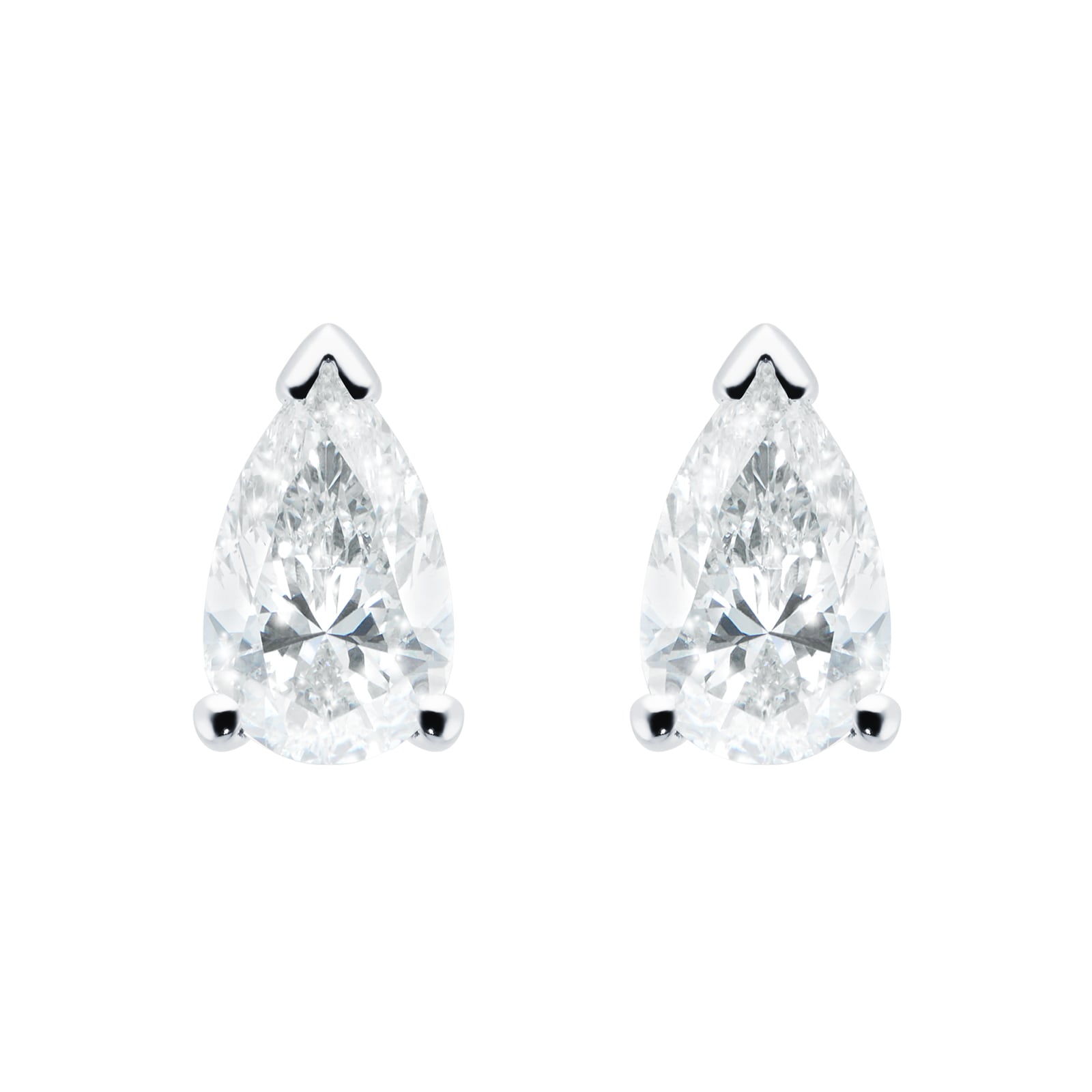 Platinum 1.40cttw Pear Cut Diamond Stud Earrings