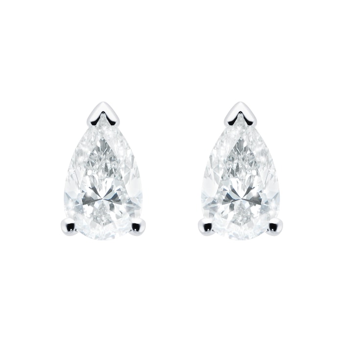 Mappin & Webb Platinum 1.40cttw Pear Cut Diamond Stud Earrings