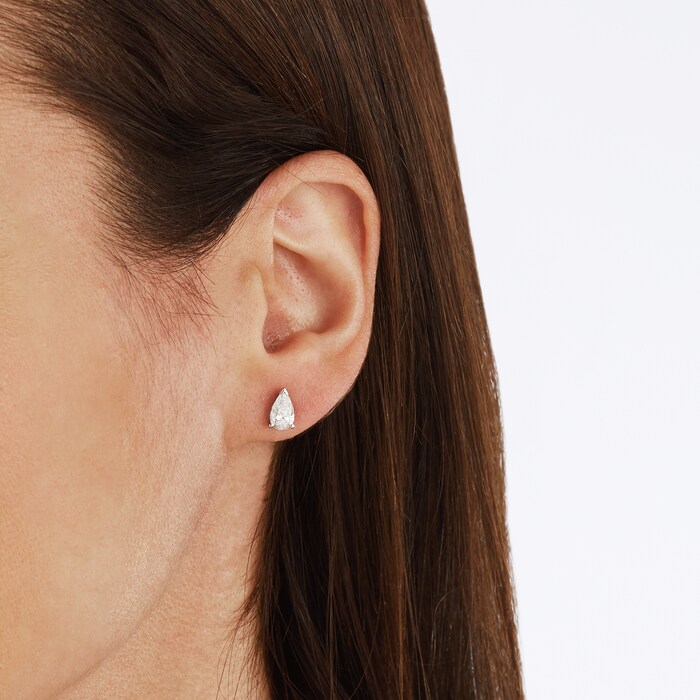 Mappin & Webb Platinum 1.40cttw Pear Cut Diamond Stud Earrings