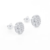 Goldsmiths 9ct White Gold 0.35ct Diamond Oval Cluster Stud Earrings