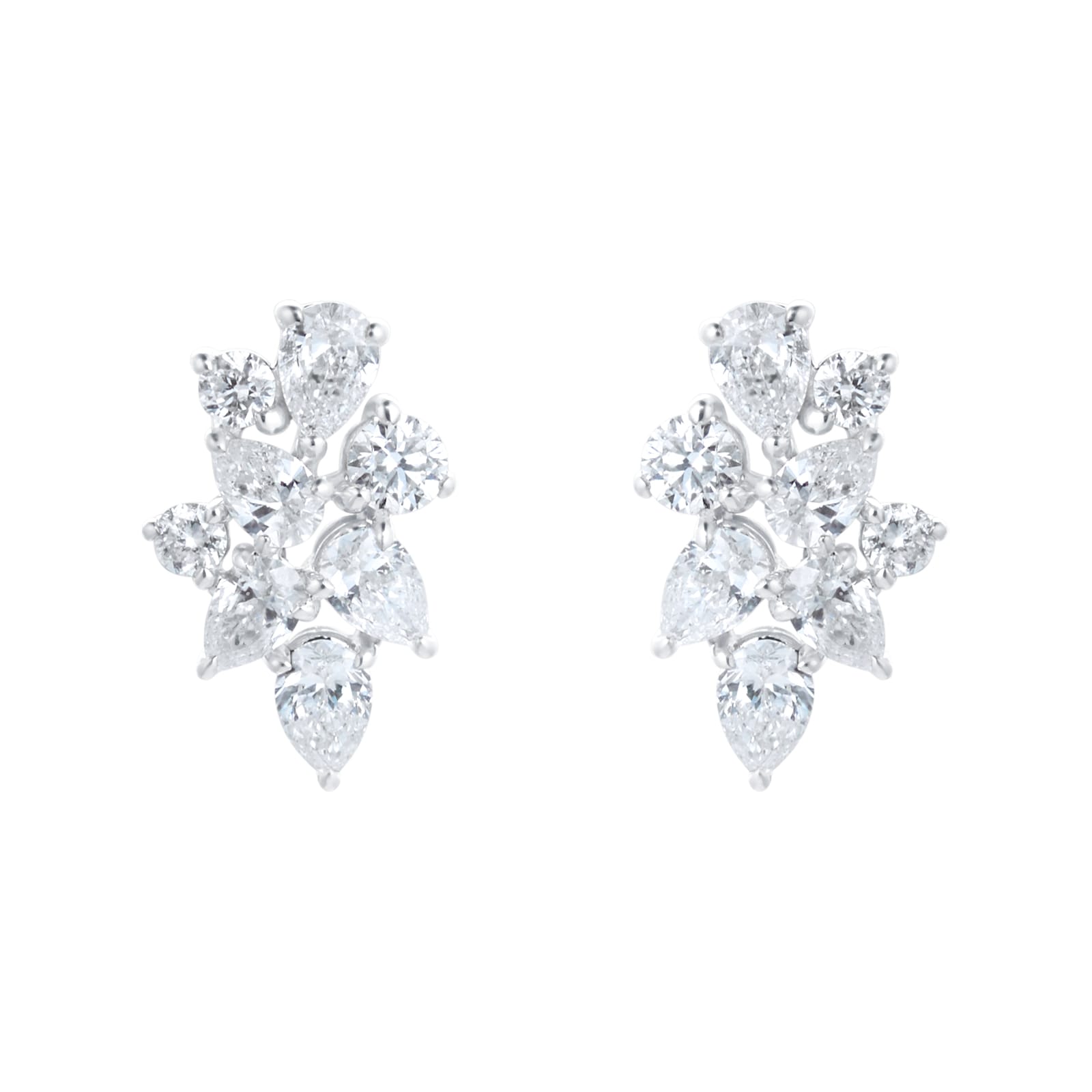 Riveret 18ct White Gold 0.70cttw Mixed Cut Diamond Stud Earrings image