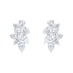 Mappin & Webb Riveret 18ct White Gold 0.70cttw Mixed Cut Diamond Stud Earrings
