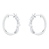 Mappin & Webb Riveret 18ct White Gold 1.00cttw Mixed Cut Diamond Hoop Earrings