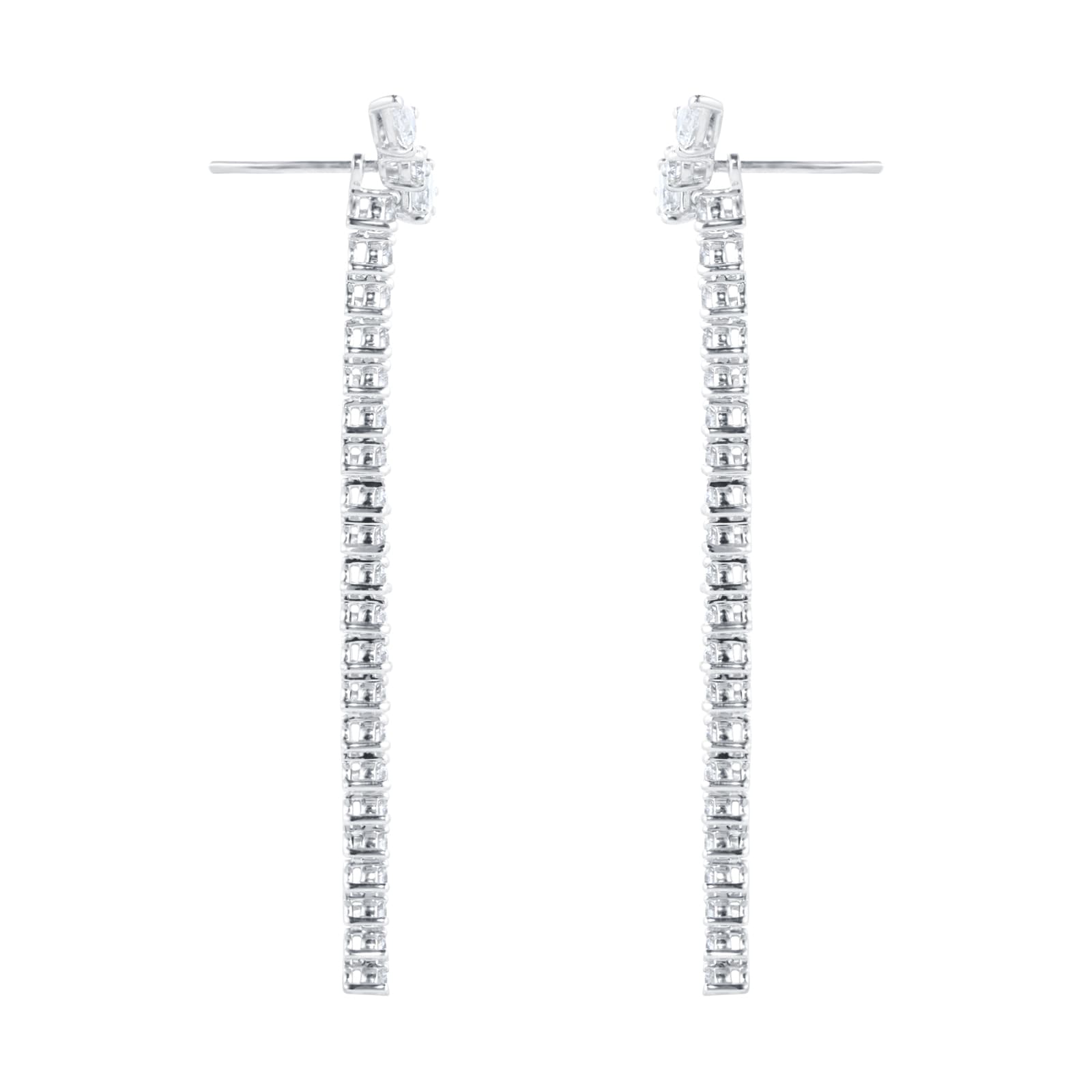 Mappin & Webb Riveret 18ct White Gold 1.50cttw Mixed Cut Diamond Climber Drop Earrings