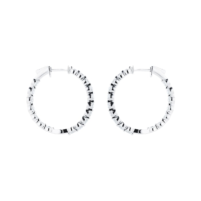 Mappin & Webb 18ct White Gold 2.89cttw Brilliant Cut Diamond Hoop Earrings