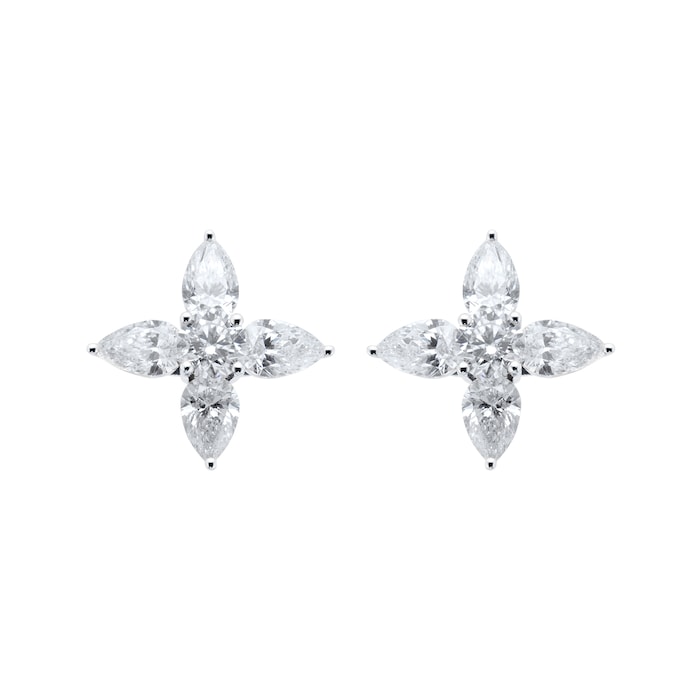 Mappin & Webb 18ct White Gold 2.08cttw Star Stud Earrings