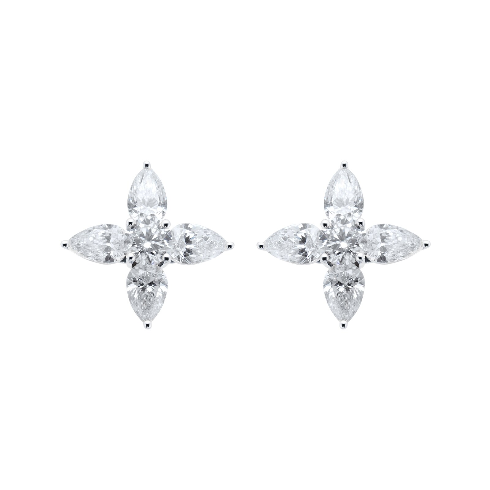 Mappin & Webb 18ct White Gold 2.08cttw Star Stud Earrings