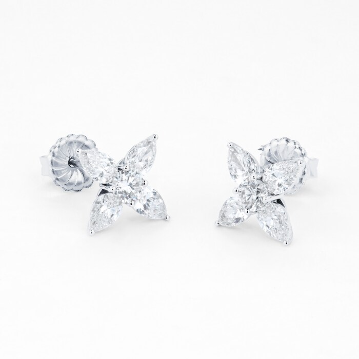 Mappin & Webb 18ct White Gold 2.08cttw Star Stud Earrings