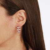 Mappin & Webb 18ct White Gold Ruby & 1.80cttw Diamond Hoop Earrings