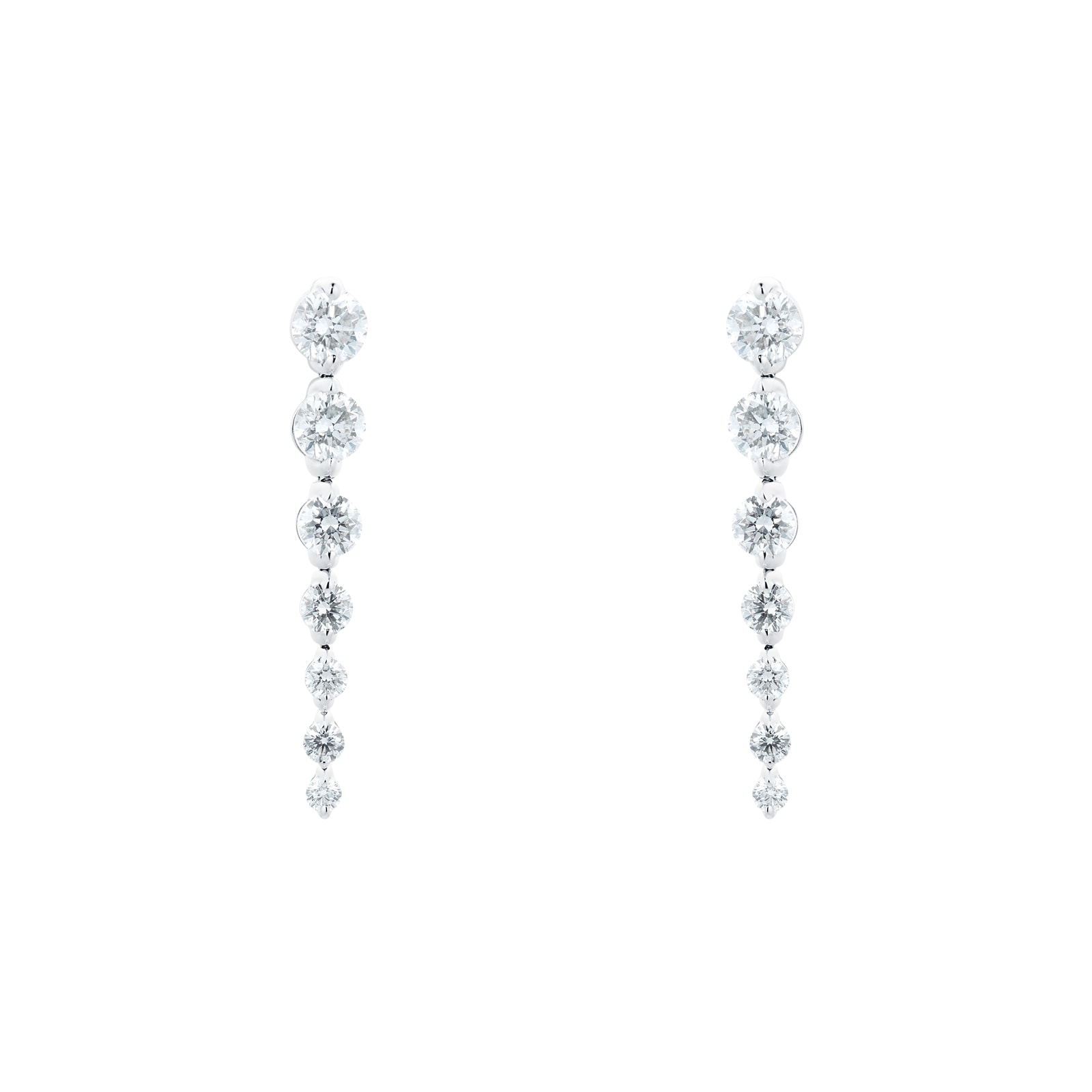 18ct White Gold 2.00cttw Brilliant Cut Diamond Drop Earrings