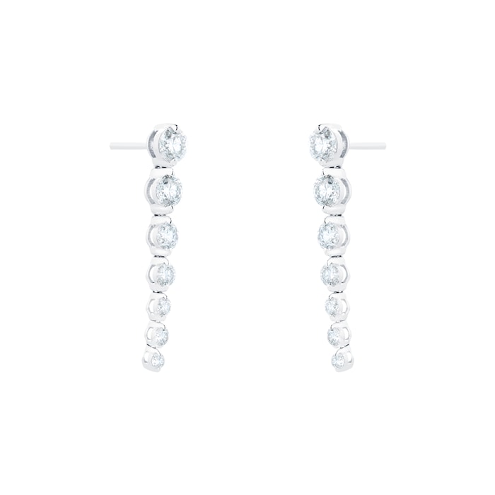 Mappin & Webb 18ct White Gold 2.00cttw Brilliant Cut Diamond Drop Earrings