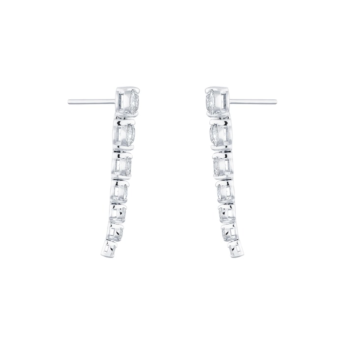 Mappin & Webb 18ct White Gold 2.00cttw Brilliant Cut Diamond Drop Earrings