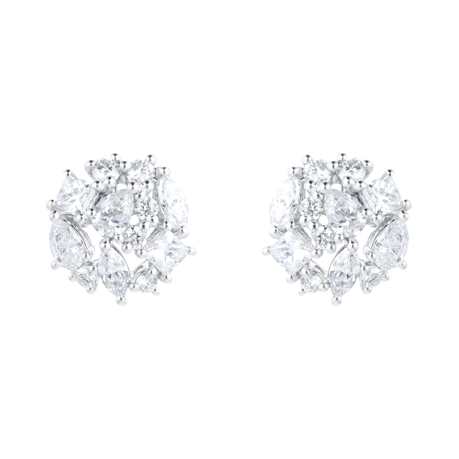 Mappin & Webb Riveret 18ct White Gold 1.50cttw Mixed Cut Diamond Stud Earrings Mappin & Webb Riveret 18ct White Gold 1.50cttw Mixed Cut Diamond Stud Earrings