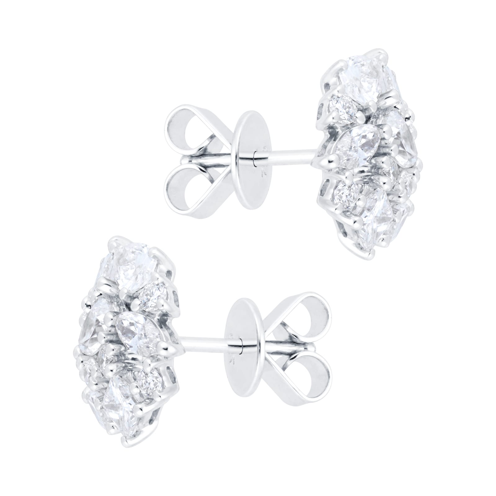 Mappin & Webb Riveret 18ct White Gold 1.50cttw Mixed Cut Diamond Stud Earrings Mappin & Webb Riveret 18ct White Gold 1.50cttw Mixed Cut Diamond Stud Earrings