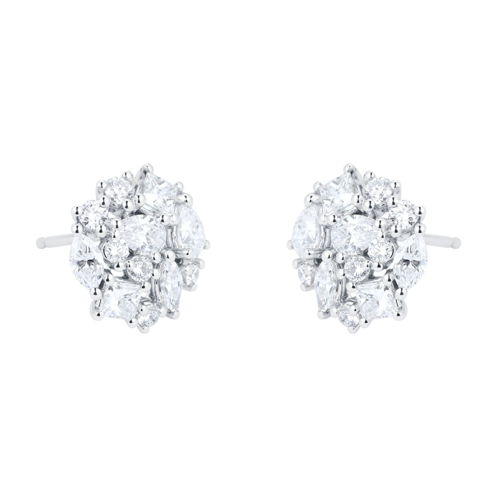 Mappin & Webb Riveret 18ct White Gold 1.50cttw Mixed Cut Diamond Stud Earrings Mappin & Webb Riveret 18ct White Gold 1.50cttw Mixed Cut Diamond Stud Earrings
