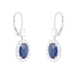 Mappin & Webb 18ct White Gold 2.18cttw Diamond & 6.20cttw Sapphire Drop Earrings