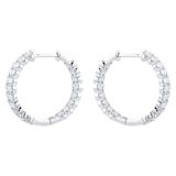 Goldsmiths 18ct White Gold 2.00cttw Double Row Diamond Hoop Earrings