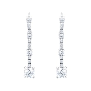Goldsmiths 18ct White Gold 1.50cttw Linear Diamond Drop Earrings