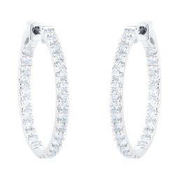 12153355 - 18ct White Gold 2.00cttw Diamond Hoop Earrings