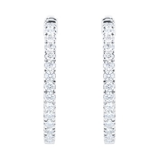 Goldsmiths 18ct White Gold 2.00cttw Diamond Hoop Earrings