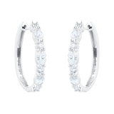 Goldsmiths 18ct White Gold 2.25ct Diamond Oval Hoop Earrings