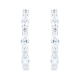 Goldsmiths 18ct White Gold 2.25ct Diamond Oval Hoop Earrings