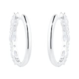 Goldsmiths 18ct White Gold 2.25ct Diamond Oval Hoop Earrings