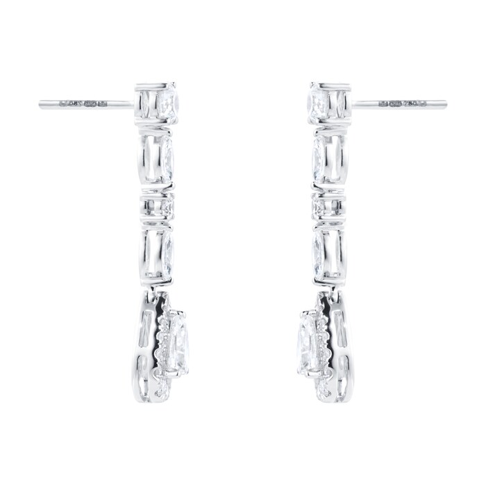 Goldsmiths 18ct White Gold 1.50cttw Pear Cut Diamond Drop Earrings