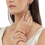 Goldsmiths 18ct White Gold 0.46cttw Diamond & Sapphire Earrings