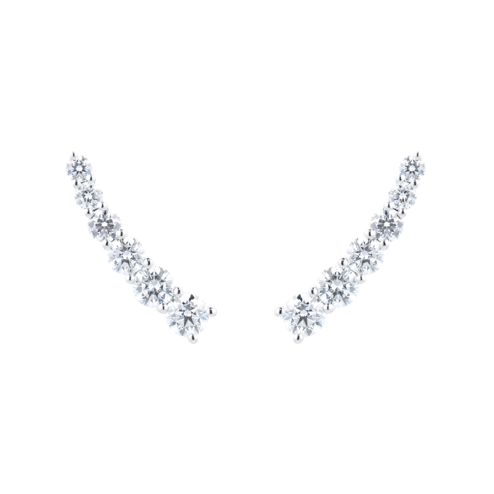 18ct White Gold 1.50cttw Diamond Curved Earrings
