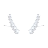 Goldsmiths 18ct White Gold 1.50cttw Diamond Curved Earrings