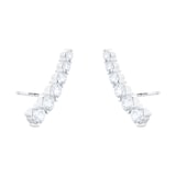 Goldsmiths 18ct White Gold 1.50cttw Diamond Curved Earrings