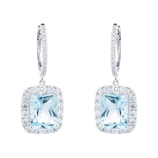 Goldsmiths 18ct White Gold 1.25cttw Diamond & Blue Topaz Earrings