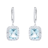 Goldsmiths 18ct White Gold 1.25cttw Diamond & Blue Topaz Earrings