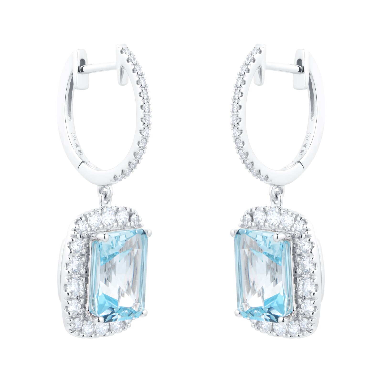 Goldsmiths 18ct White Gold 1.25cttw Diamond & Blue Topaz Earrings