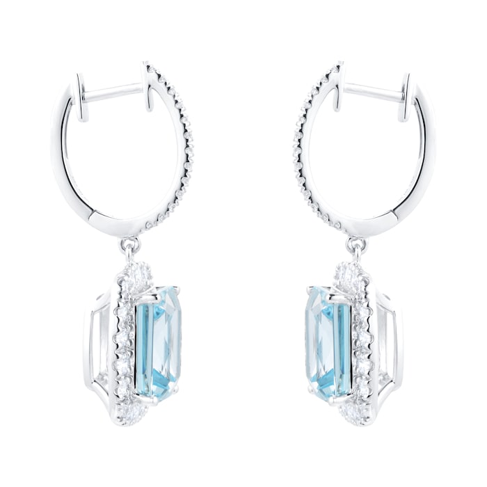 Goldsmiths 18ct White Gold 1.25cttw Diamond & Blue Topaz Earrings