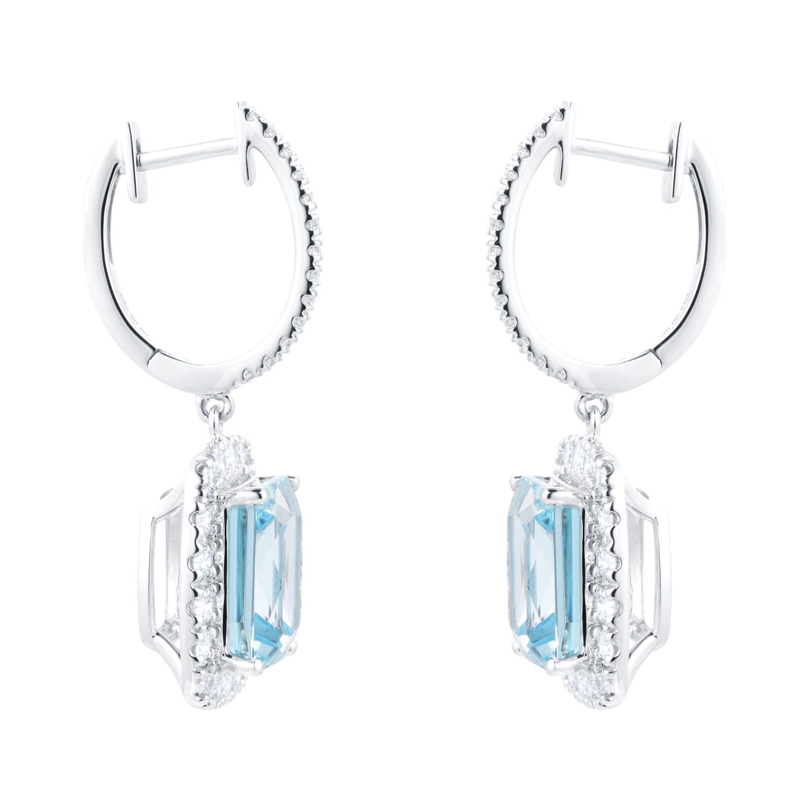 Goldsmiths 18ct White Gold 1.25cttw Diamond & Blue Topaz Earrings