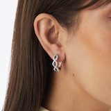 Goldsmiths 18ct White Gold 0.50cttw Diamond & Sapphire Earrings