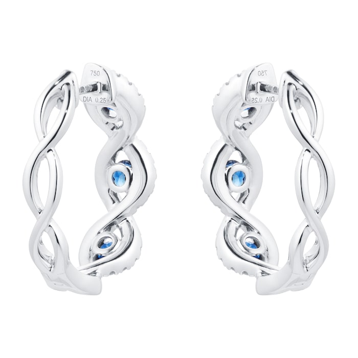 Goldsmiths 18ct White Gold 0.50cttw Diamond & Sapphire Earrings