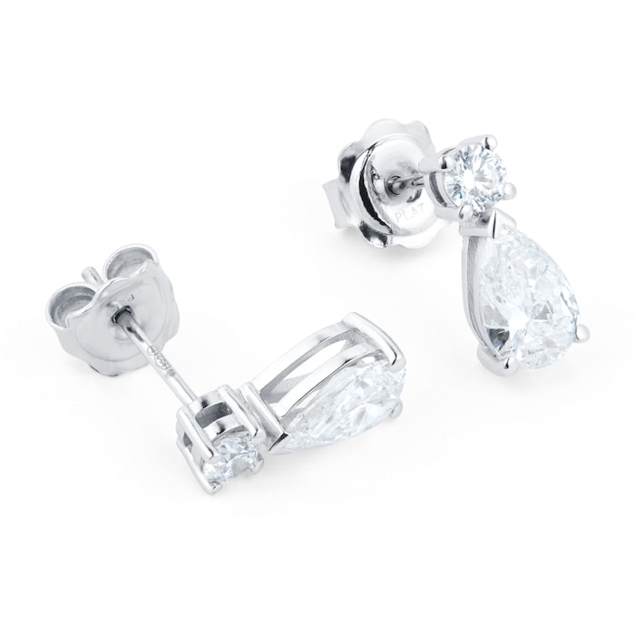 Goldsmiths Platinum 1.70cttw Diamond Pear Cut Diamond Earrings