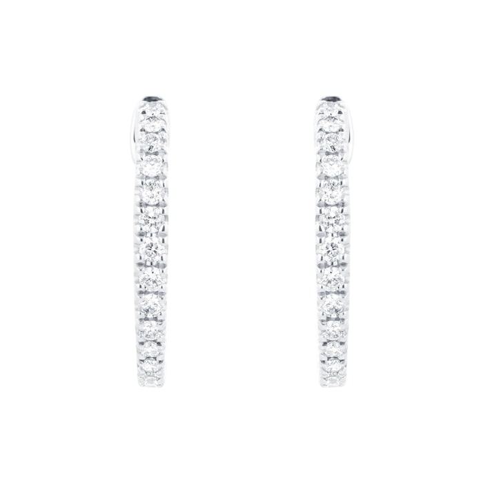 Goldsmiths 9ct White Gold 0.20ct Diamond Hoop Earrings