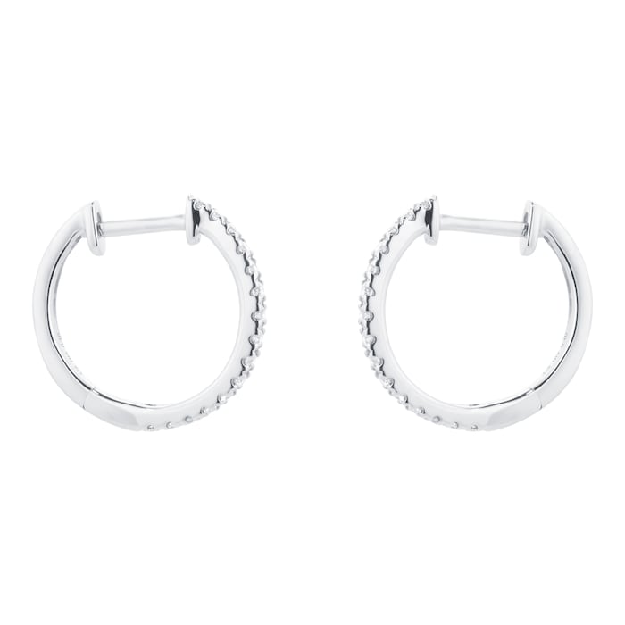 Goldsmiths 9ct White Gold 0.20ct Diamond Hoop Earrings