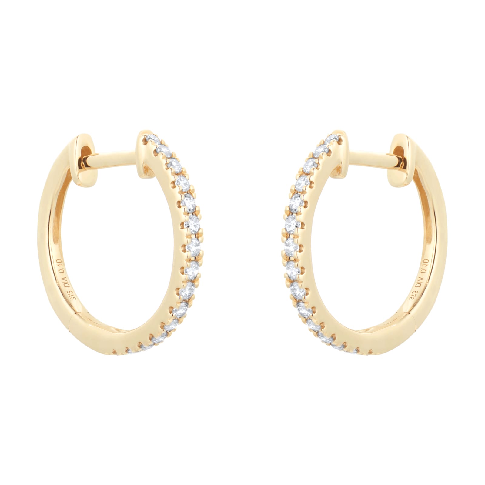 Goldsmiths 9ct Yellow Gold 0.20ct Diamond Hoop Earrings EA4623D69KY ...