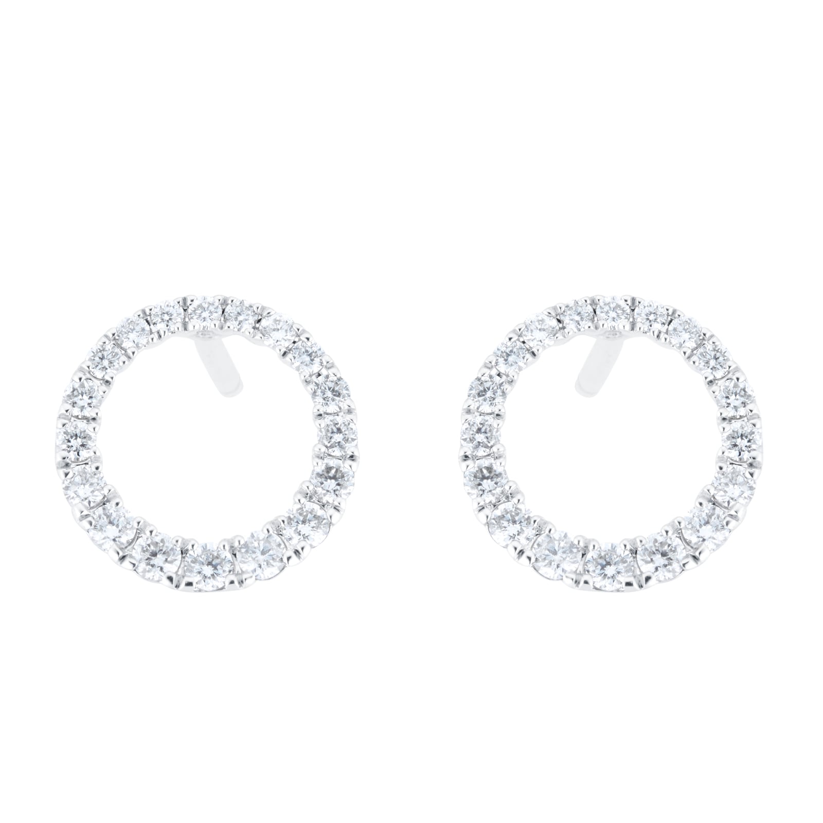 18ct White Gold 0.34ct Diamond Circle Stud Earrings