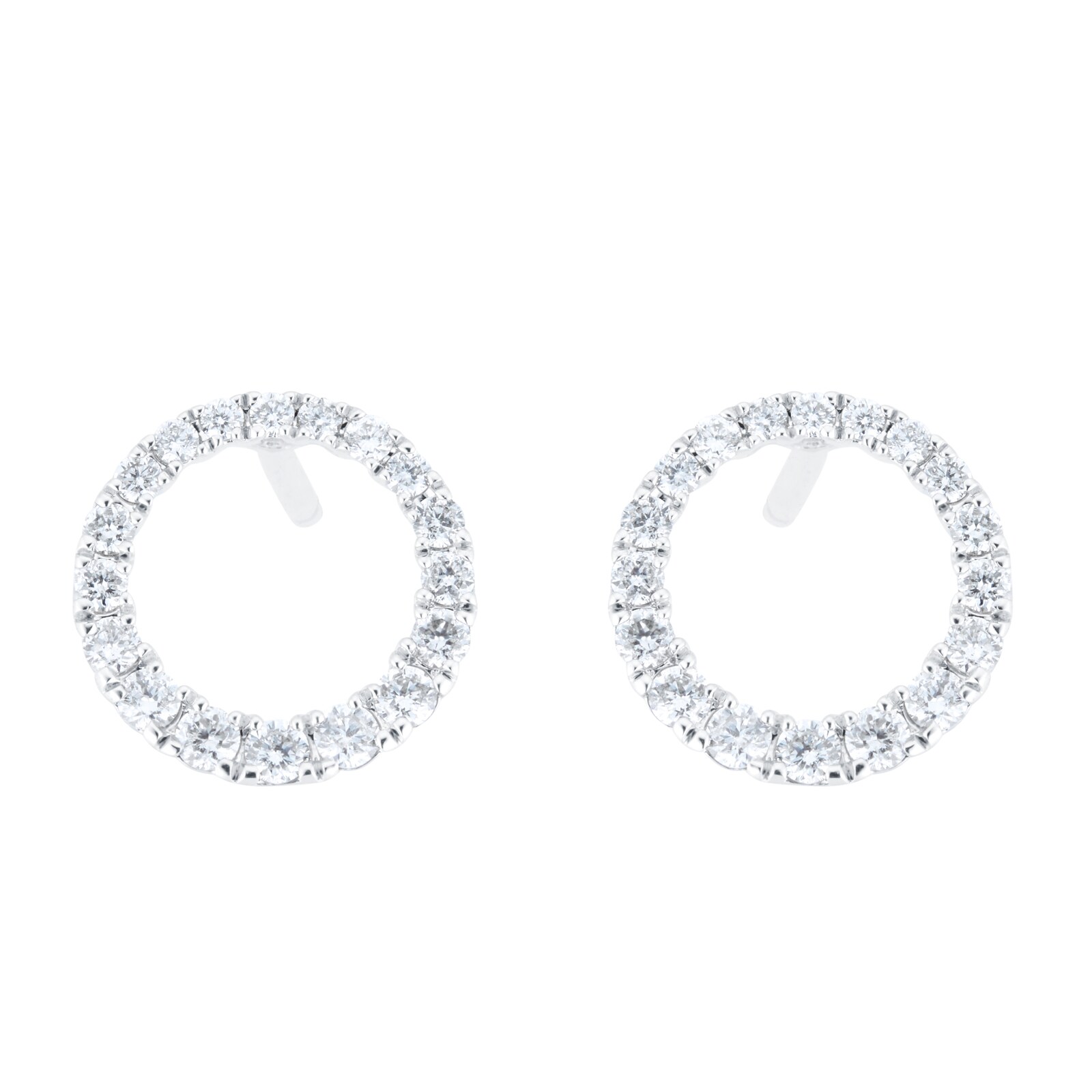 18ct White Gold 0.34ct Diamond Circle Stud Earrings