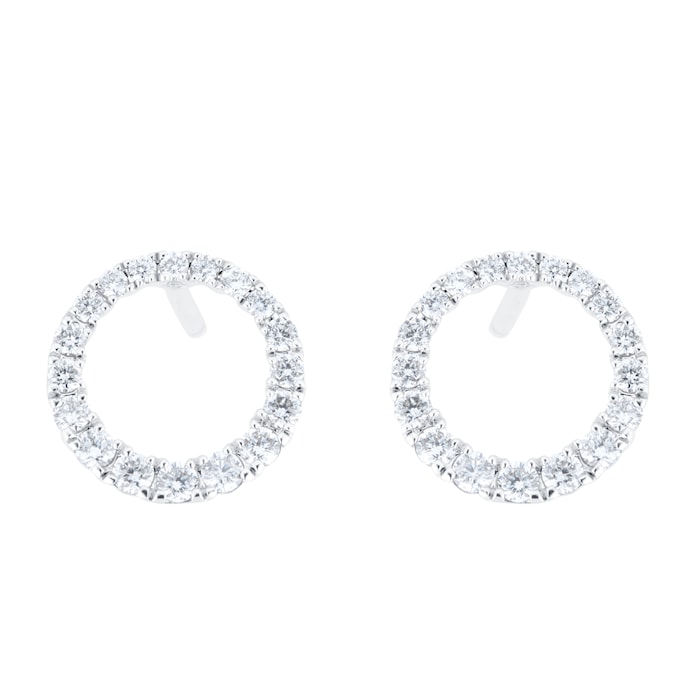 Goldsmiths 18ct White Gold 0.34ct Diamond Circle Stud Earrings