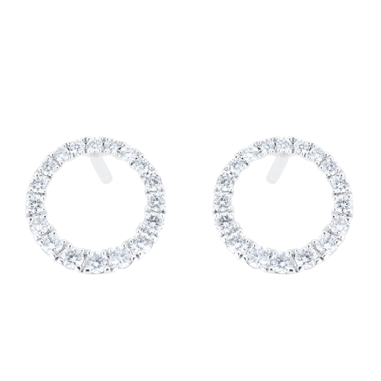 Goldsmiths 18ct White Gold 0.34ct Diamond Circle Stud Earrings Goldsmiths 18ct White Gold 0.34ct Diamond Circle Stud Earrings