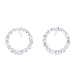 Goldsmiths 18ct White Gold 0.34ct Diamond Circle Stud Earrings
