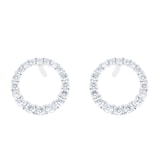 Goldsmiths 18ct White Gold 0.34ct Diamond Circle Stud Earrings